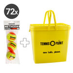 Tenisové Míče Tennis-Point 72 Bälle Stage 2 3er Polybag + Balleimer